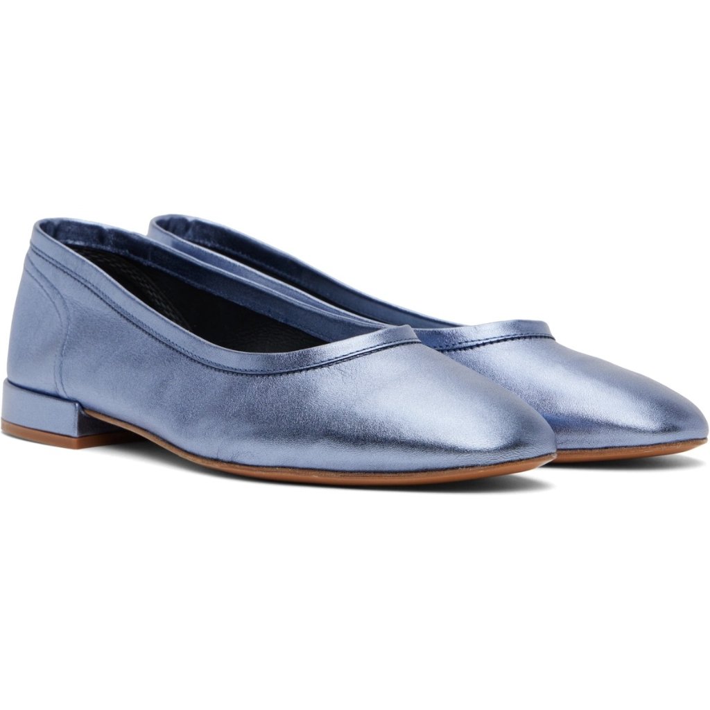 Nwb Maryam Nassir Zadeh Serafina Metallic Leather Ballet Flats Spill Size 36